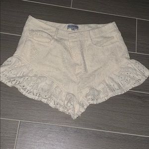 Cream Lace Shorts